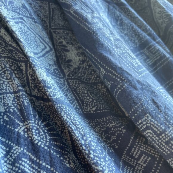 /eis/  I  Cotton Chambray Discharged Printed Indigo Wrap Skirt   I  One Size - Picture 8 of 8